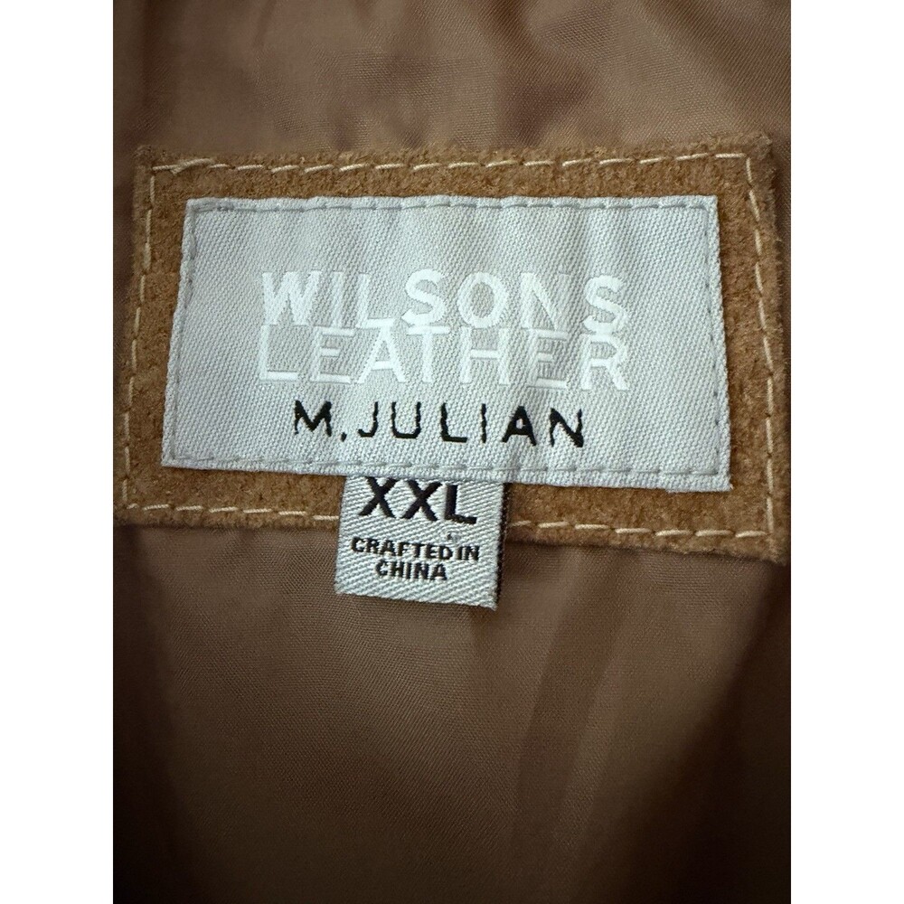 Wilsons Leather Jacket Men XXL Tan Suede Button Western 70’s Rock Retro Pockets - Picture 6 of 16